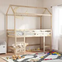 Prolenta Maison Exclusive - Hemelbed voor kinderbed, afmetingen 217x95,5x159 cm, massief grenenhout