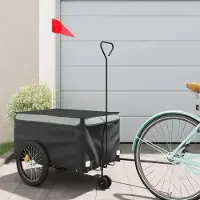 Prolenta Maison Exclusive - Fietsaanhanger, zwart en grijs, 30 kg, staal