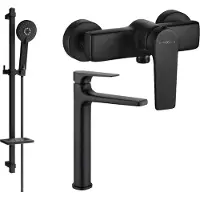 Mexen Lynx DQ40 doucheset, zwart - 745914DQ40-70