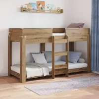 Prolenta Maison Exclusive - Stapelbed voor kinderen, uitvoering: ambachtseik, afmetingen: 75 x 190 cm, materiaal: houtvezelplaat
