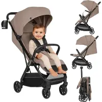 Lionelo Refurbished | Bess - Ultra compacte Buggy - Lichtgewicht (7,5 kg) - Automatisch inklapbaar - XXL Kap met UPF 50+ - Beige