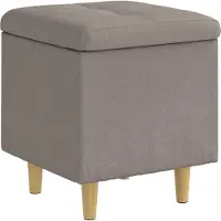 Syfax Ottoman met Opbergruimte Taupe 40 x 40 x 45 cm Stof