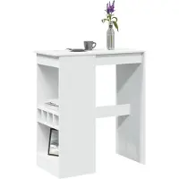 Prolenta Maison Exclusive - Barkruk met plank, wit, 90x47,5x103,5 cm, houtvezel
