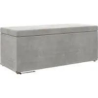 Syfax Kruk Lichtgrijs 101 x 41 x 40 cm Velvet en Gefabriceerd Hout