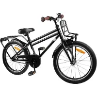 vidaXL Kinderfiets 22 Inch voor 7-12 jaar oud Zwart