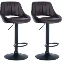 CLP Set van 2 barkrukken Milet, bekleed met kunstleer, kleur: crème. Frame: mat wit metaal