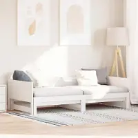 Prolenta Maison Exclusive - Uittrekbaar dagbed, wit, 203,5 x 184 x 56,5 cm