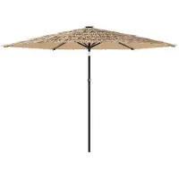 Syfax Parasol met LED's en stalen paal 288x288x225 cm bruin