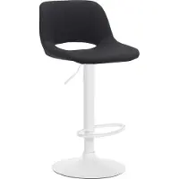 CLP Barstoel Camden - bekleding: stof, frame: wit - Kleur: zwart