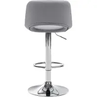 CLP Barkruk Camden - kunstleer, chroom frame - Grijs