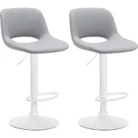 CLP 2x Barstoel Camden - Kunstleer, wit frame - Crème kleur