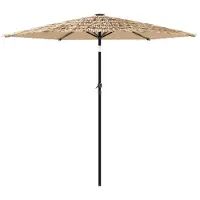 Syfax Parasol met LED's en stalen paal 268x268x226 cm bruin