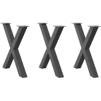 Syfax Eettafelpoten 3 st X-vormig 70x(72-73) cm staal antraciet