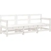 vidaXL 3-delige Loungeset massief grenenhout wit