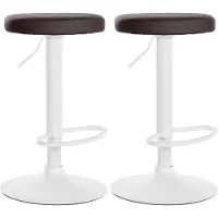 CLP 2x Barkruk Ponte - Kunstleer, wit frame - Grijs