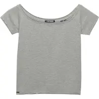 Superdry Bardot Off-shoulder Top Slanke Pasvorm Grey Grootte: 44