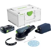Festool ETSC 2 125-Basic accu excenterschuurmachine 18 V 125 mm borstelloos + 1x accu 3.0 Ah + systainer - zonder oplader