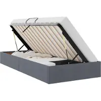 vidaXL Ottoman Bedframe met opslag Donkergrijs 90 x 190 cm Fluweel
