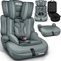 Kiduku Autostoel 9-36 kg (1-12 jaar) – Kinderzitje ECE R129/03, Groep 1/2/3 Autokinderstoel Kinderautostoel (Grijs)