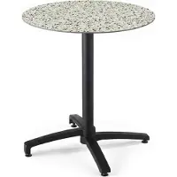 Oviala - Tuintafel rond 60 cm kantelbaar aluminium en HPL terrazzo - Opera