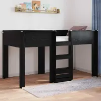 Prolenta Maison Exclusive - Stapelbed voor kinderen, zwart, eikenhoutlook, 90 x 190 cm