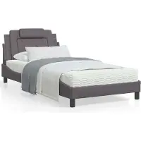 Prolenta Maison Exclusive - Bed "Viana" met matras, grijs, 100x200 cm, kunstleer