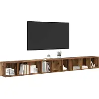 Syfax Tv-meubelset 3 pcs Oud Hout 37 x 35 x 107 cm Bewerkt hout