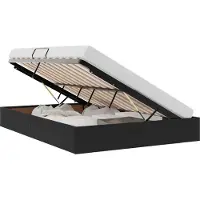 Syfax Ottoman Bedframe met opslag Zwart 140 x 200 cm Fluweel