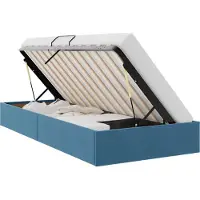 vidaXL Ottoman Bedframe met opslag Donkerblauw 90 x 200 cm Fluweel