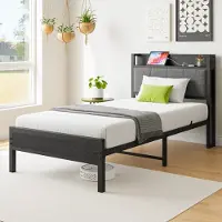 OKWISH Ledikant 140x200 cm van massief hout, hoogslaper met veiligheidsladder en opbergruimte, wit