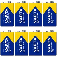 Varta 8x Batterij R9V, R-9, 6LR61, 9V, alkaline, Industrial Pro