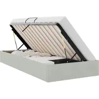 vidaXL Ottoman Bedframe met opslag Lichtgrijs 100 x 200 cm Fluweel