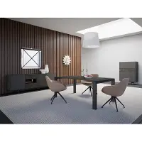 AEA Designer Ess Zimmer Esstisch Set Stühle Metall Textill Essgruppe Schrank