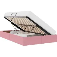 vidaXL Ottoman Bedframe met opslag Roze 120 x 200 cm Fluweel