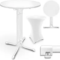 Tillvex Gastro Staande tafel, inklapbaar, set van 2 stuks, diameter 60 met hoes, bistrotafel, kant-en-klaar gemonteerd, klaptafel, rond, weerbestendige partytafel, tuintafel, binnen en buiten
