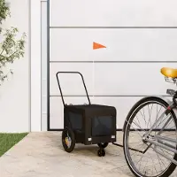 Prolenta Maison Exclusive - Fietsaanhanger voor honden, zwart, gemaakt van Oxford-stof en metaal