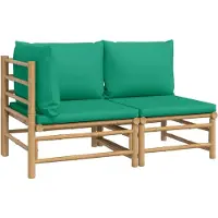 Syfax 2-delige Loungeset met kussens bamboe groen