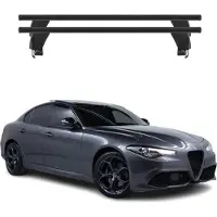 Menabo dakdrager basissteun voor Alfa Romeo Giulia 2015-2025, ABE-certificering, aluminium, zwart, 2 stuks