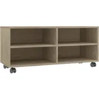 Syfax Tv-meubel met wieltjes 90x35x35 cm bewerkt hout sonoma eiken