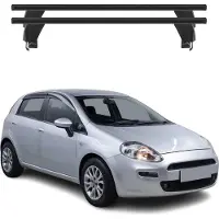 Omac dakdrager basissteun voor Fiat Punto Evo 2009-2012, 3-deurs, met ABE-certificaat, aluminium, zwart