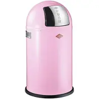Wesco Pushboy Junior Prullenbak | 22 Liter | Metaal - Roze | Vuilnisbak - Made in Germany