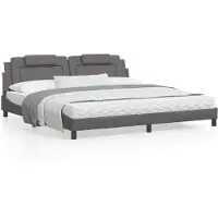 Prolenta Maison Exclusive - Bed "Viana" met matras, grijs, 200x200 cm, kunstleer