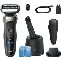 Braun Series 7 72-C7200cc, Scheerapparaat met platte kop, Zwart, Goud, RVS, Knopbediening, Intensief, Normaal, LED-indicator