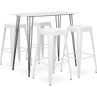 The Living Store Barset - Barsets - Bar Set - Bar Sets - 5-delige Barset wit