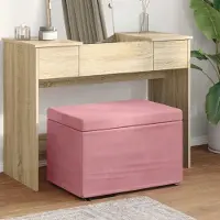 Prolenta Maison Exclusive - Voetenbankje Rosa, 61 x 41 x 40 cm, fluweel en bewerkt hout