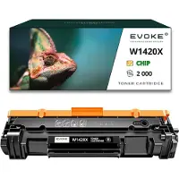 Evoke Tonercartridge printer HP W1420X + CHIP zwart , 2000 pagina's , W1420A 142A XL , compatibel met M110w M110we MFP M140w M140we
