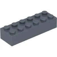 LEGO 2x6 steen 2456 - 10 stuks, donkerblauwachtig grijs