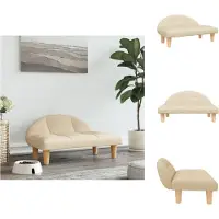 vidaXL Hondenbed, crème, 70x52x30 cm, stof - Hondenbedden