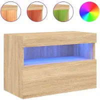 Syfax Tv-wandmeubel met LED-verlichting 60x30x40 cm sonoma eikenkleur