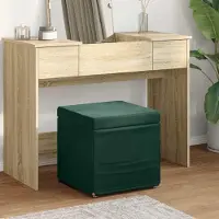 Prolenta Maison Exclusive - Voetenbank, donkergroen, 41 x 41 x 40 cm, fluweel en bewerkt hout